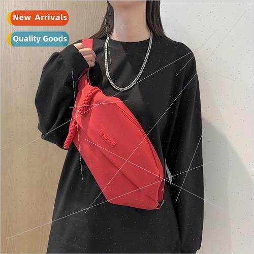 New chest bag boys tide simple solid color single shoulder c