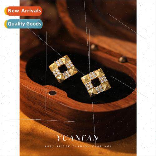 s925 silver Italian brushed earrings female retro exquise fr