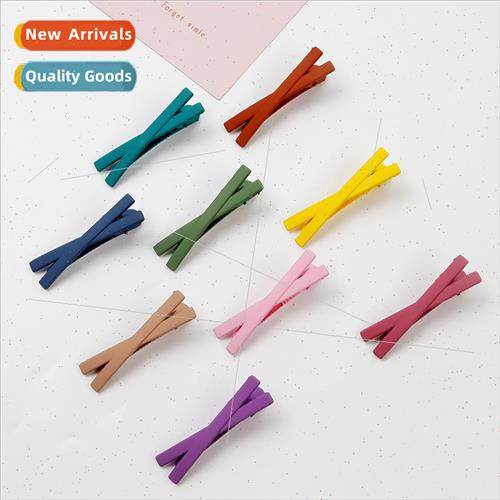 New simple temperament candy color cross one word clip color