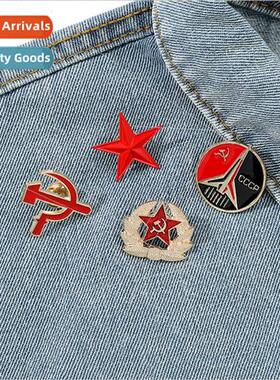CCCP alloy painting pentagram brooch 适用mer Soviet Union co