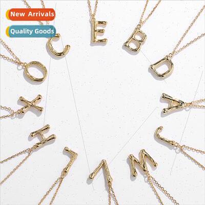 925 silver Surname Letter Necklace Women Europe ins Stacking