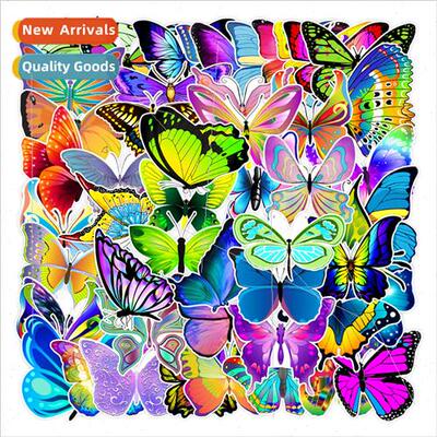 50 pcs of illusion butterfly graffiti stickers luggage skate