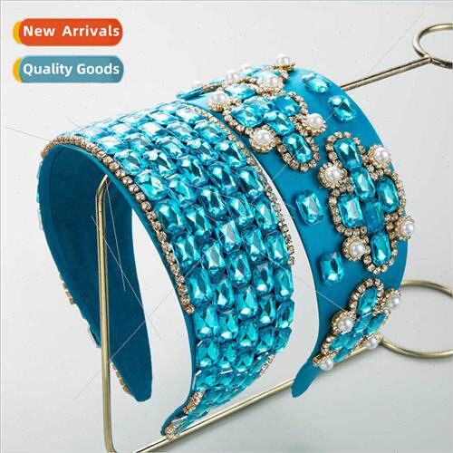 Europe fashion trend zirconia hair bands full diamonds pearl