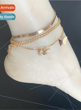 Europe Fashion Women Snakebone Chain Metal Ankle Jewelry Mul