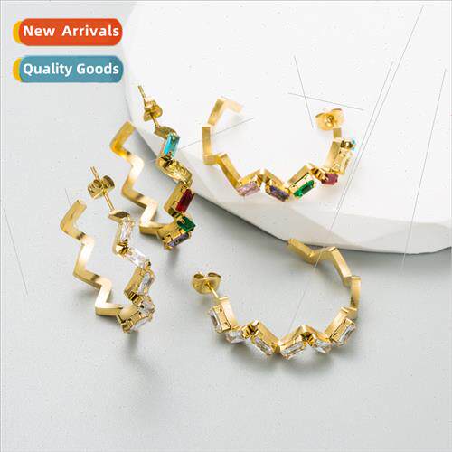 Ins Korea fashion simple tanium steel earrings female stainl