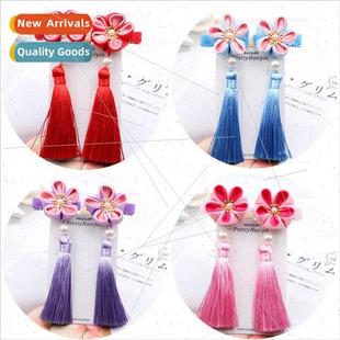 Hanfu ancient headdress children wind flowers tassel head fl