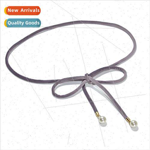 Candy Sweet Fashion Women Velvet Belt Pearl Decoration Fine