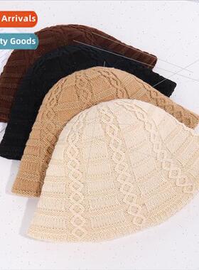 Spring Autumn knted twist bucket hat female Korean versatile