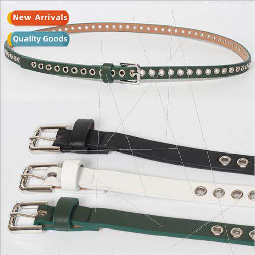 No punching belt Korea Europe punk rivets simple versatile K