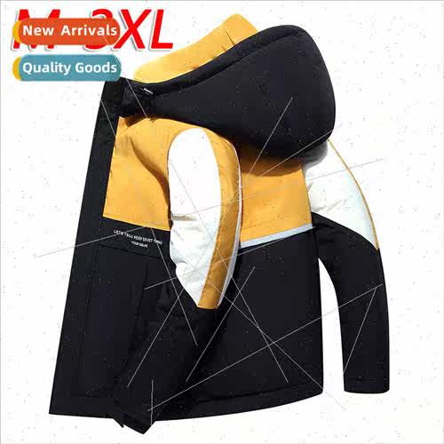 Down jacket men short 2023 new men tide workwear jacket teen