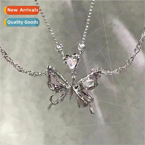 Double butterfly necklace female ins niche punk cool wind 20