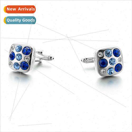 Multi-color tri-color crystal cufflinks business french shir