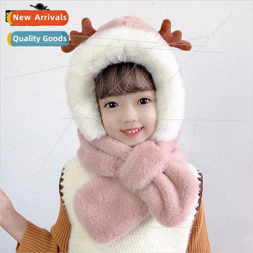2103 winter children hats boys girls scarves one plush hat c