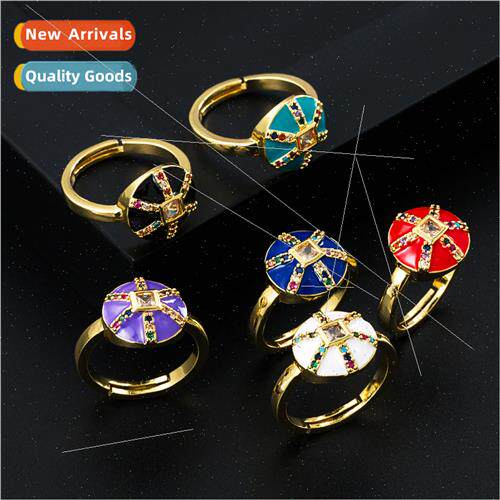 Europe ins colorful oil drip copper gold plated micro-set zi