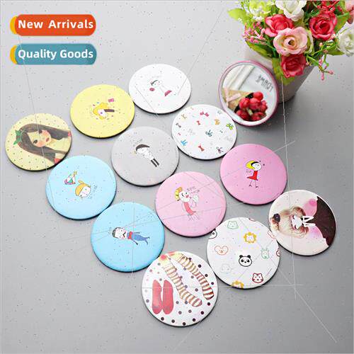 Mirror round cute cartoon small mirror makeup mirror portabl