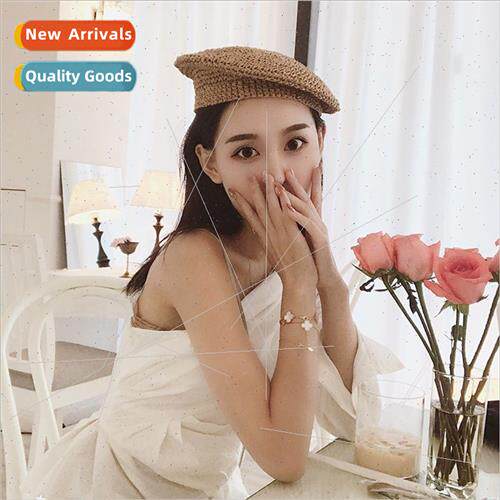 Korea Hundreds crochet beret female summer Japan cute pumpki