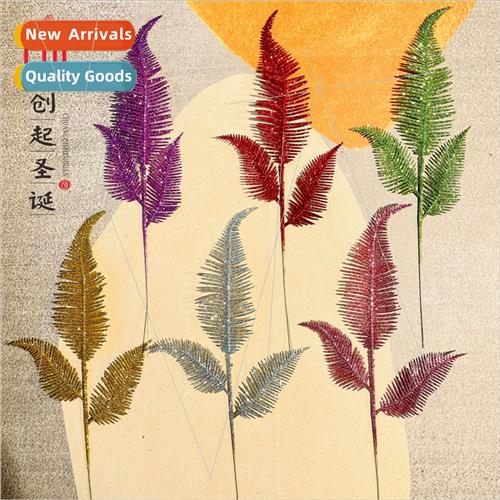 Christmas 3 ks gold dust leaves holiday decoration simulatio