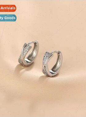 Vintage French small circle earrings female intertwined love