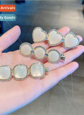 Korea diamond imation cat eye stone hair clip girl side simp