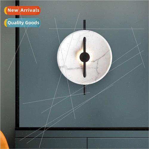 -modern marble powder polymer living room wall lamp creative