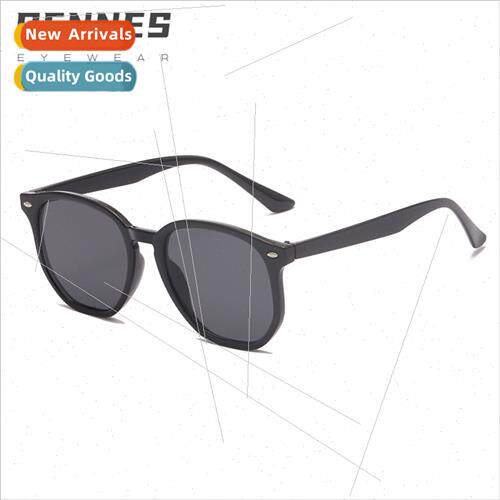 new round frame rice nail sunglasses two colors ocean piece