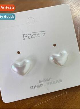 new tide love heart pearl earrings female Korea ins cold win