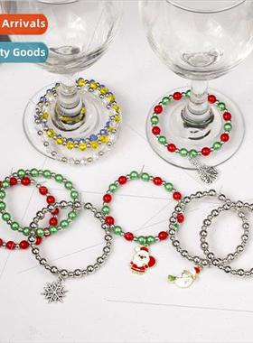 ins Christmas red wine glass ring wine stopper goblet Hallow