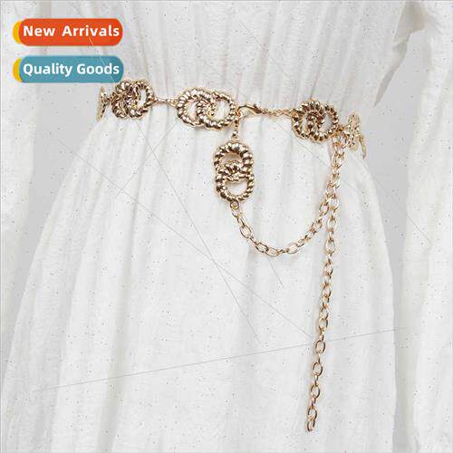 French twist circle metal waist chain female ins decoration