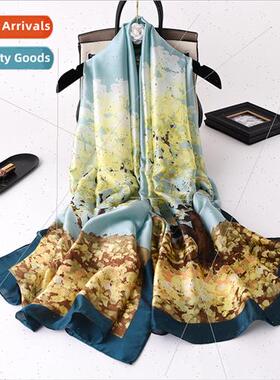 Spring Autumn new simulation silk scarf female Korean  print