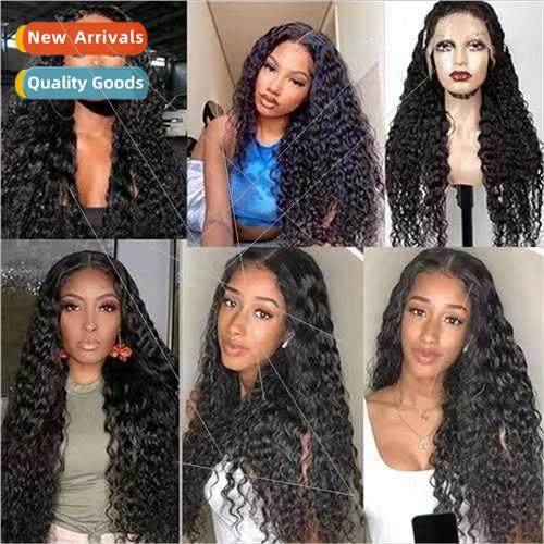 Europe wigs African fashion black center parted long curly h