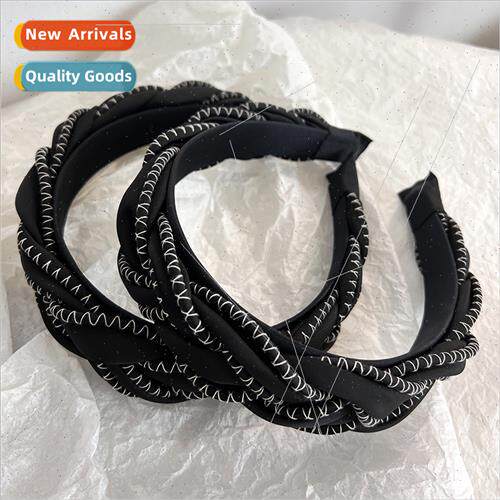 Korea twist wide edge handmade headband hair accessories bla