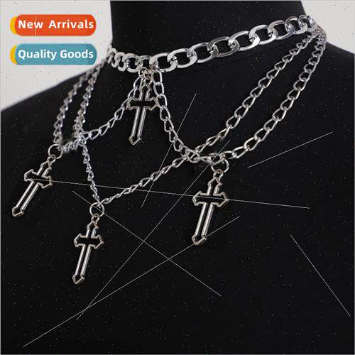Europe popular women gothic cross necklace multi-element cro