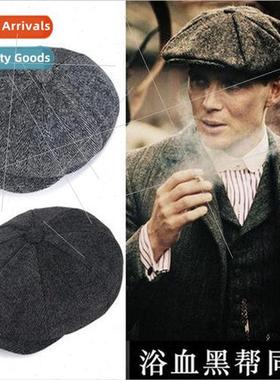 Autumn and winter tweed painters cap male beret British retr
