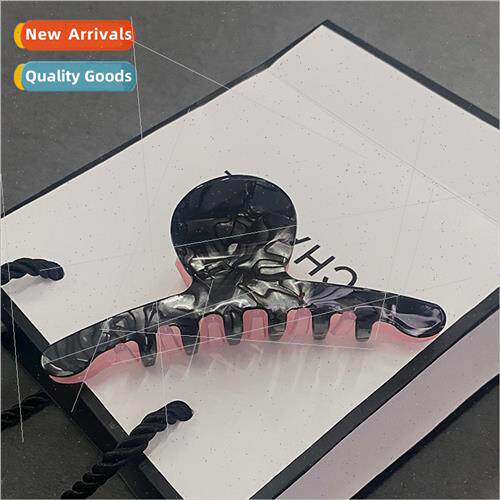 Pink black double-sided color blocking grab clip dark retro