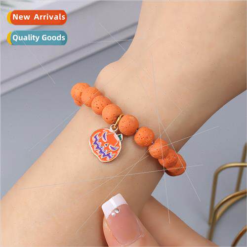 Europe Halloween New Pumpkin Pendant Orange Volcanic Stone B