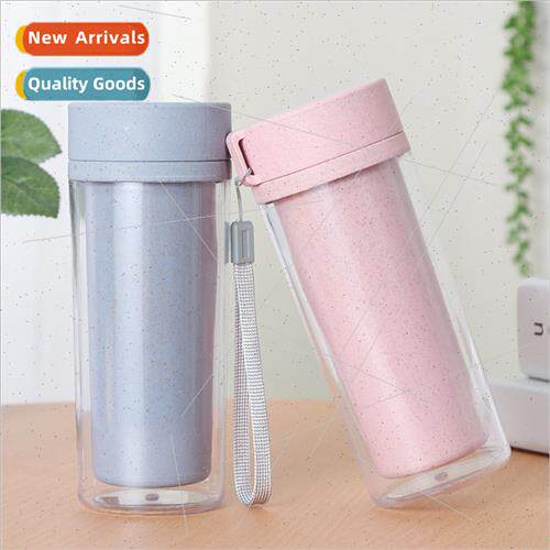 Wheat straw cup al gift cup double-layer  cup portable creat