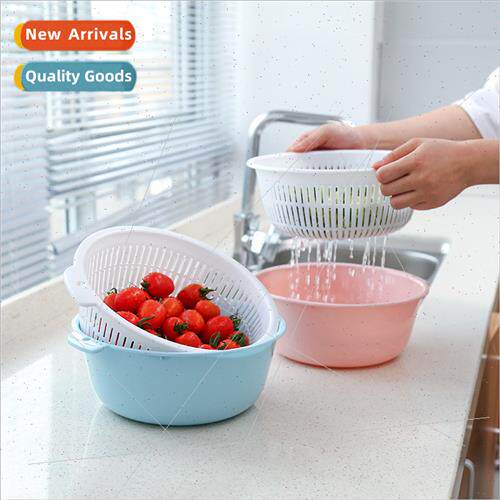 Double draining basket household kchen washbasin thickened f