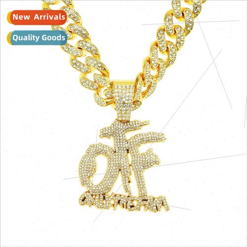 Patchwork full diamond letter pendant Cuban necklace Europe