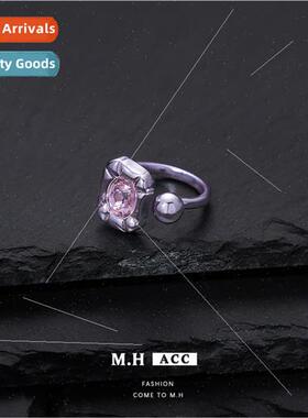 Purple diamond geometric open ring female irregular finger r
