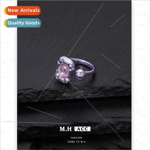 Purple diamond geometric open ring female irregular finger r
