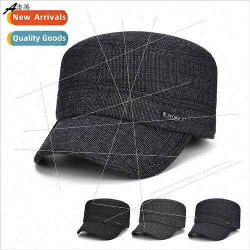 Winter middle-aged elderly men hats flat top hat ear protect