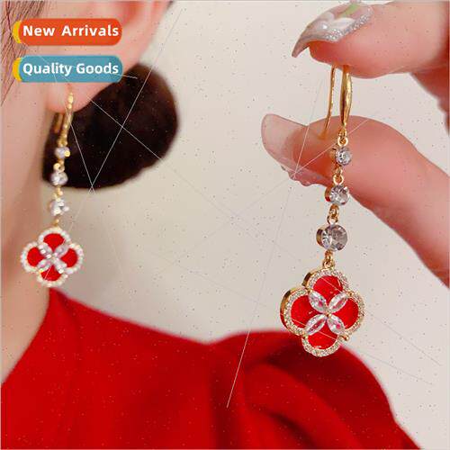 tide jewelry simple micro-encrusted zirconia festive red fou