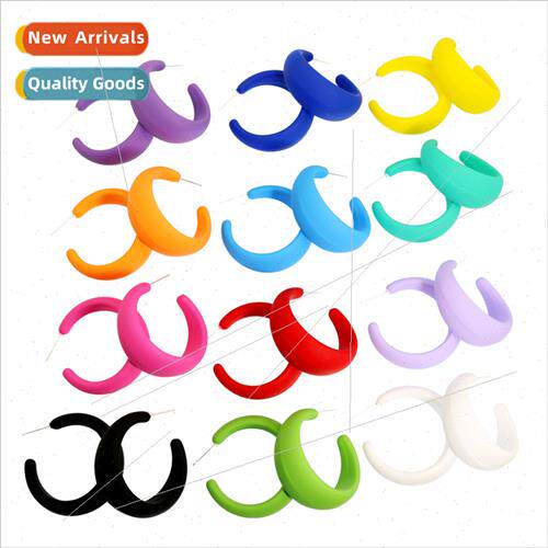 Vintage Exaggerated Wide Face Earrings Candy Colour C-Shape