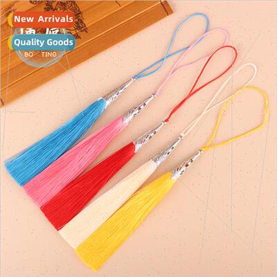 Alloy pointed cap tassel earrings spike hanging line diy bag