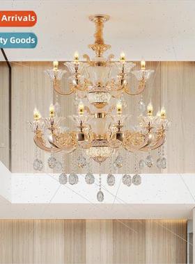 Zinc alloy crystal  living room chandelier hotel villa duple