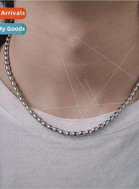 New nd simple oval dzi necklace fashion silver men neck jewe