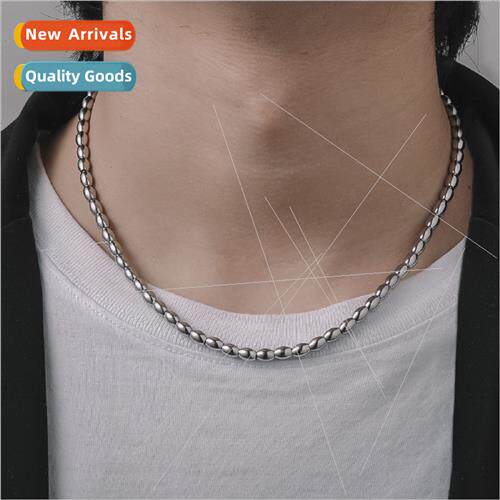 New nd simple oval dzi necklace fashion silver men neck jewe