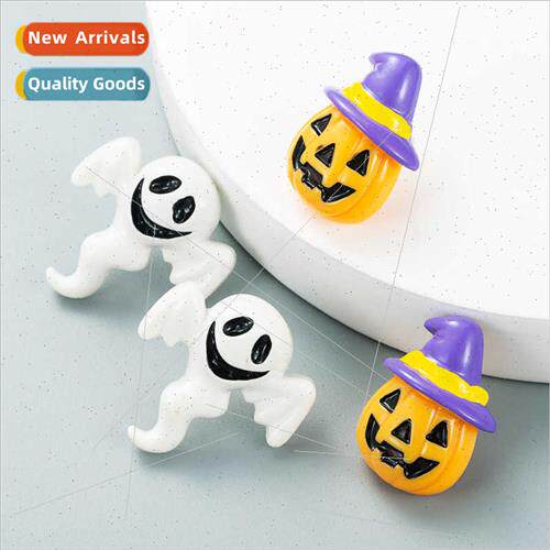 Halloween creative pumpkin head whe ghost shape resin earrin
