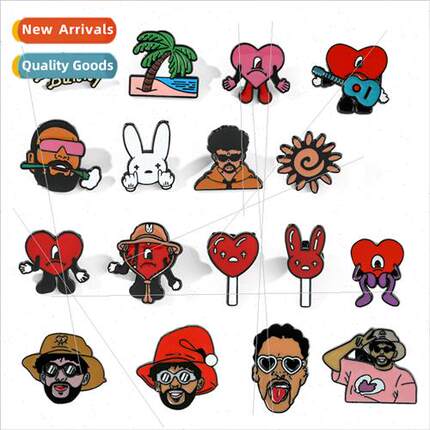 New Un Verano n Ti Bad Bunny plush Bad Bunny Brooch Metal Ba