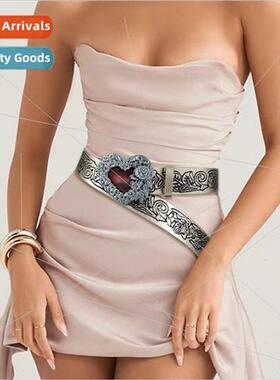 Punk love heart belt vintage embossed y2k Spice Girls Hundre